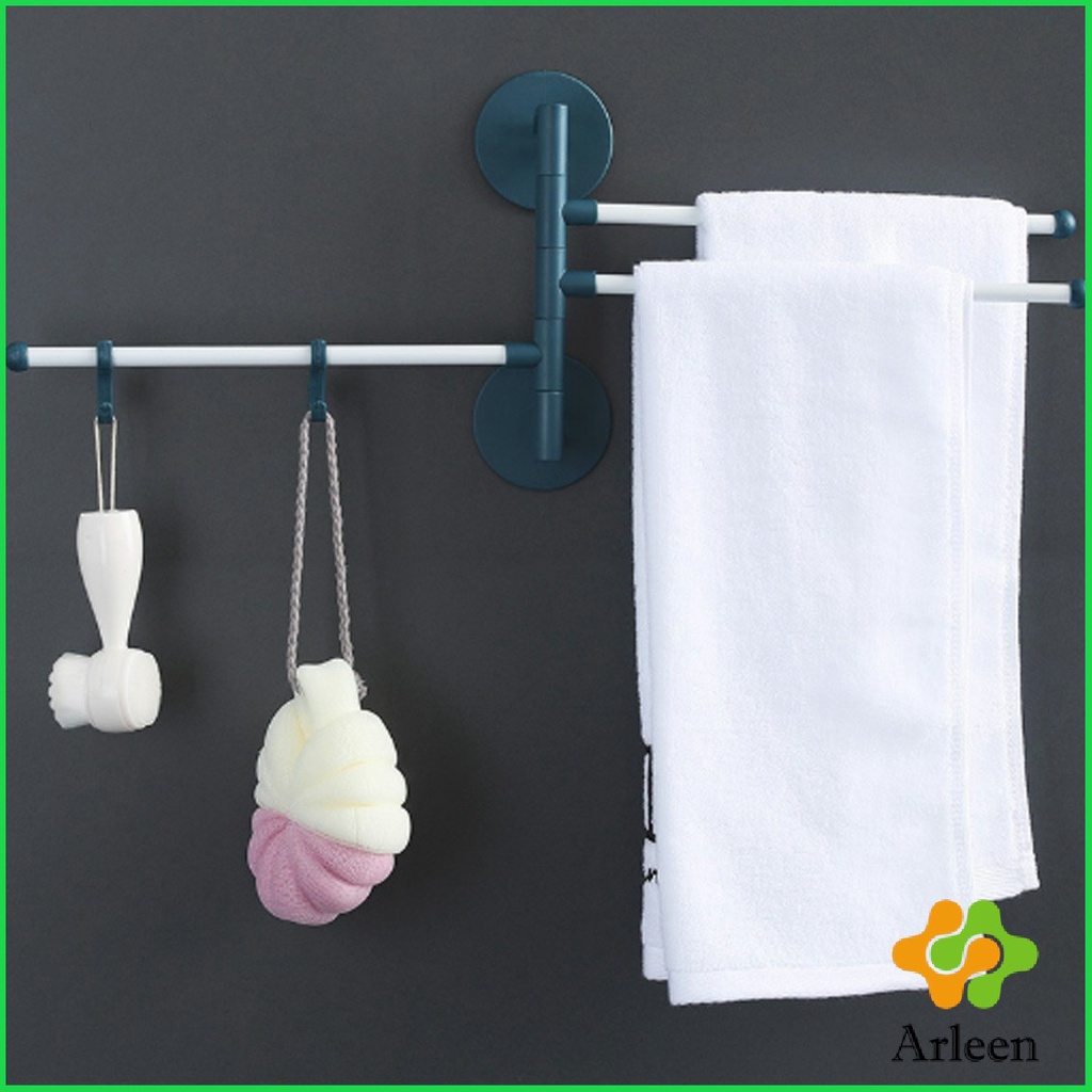 arleen-สามารถหมุนได้-ราวแขวนผ้า-แบบแฉก-ไม่จำเป็นต้องเจาะ-ใช้งานง่าย-ประหยัดพื้นที่-towel-rack