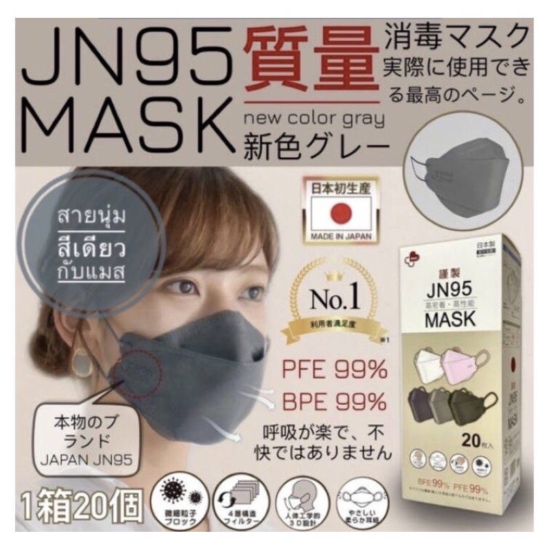 ภาพหน้าปกสินค้าหน้ากาก JN95 MASK 3D ของแท้จากญี่ปุ่น 1 กล่องบรรจุ 20 ชิ้น สายสีเดียวกับแม จากร้าน faii.shop บน Shopee