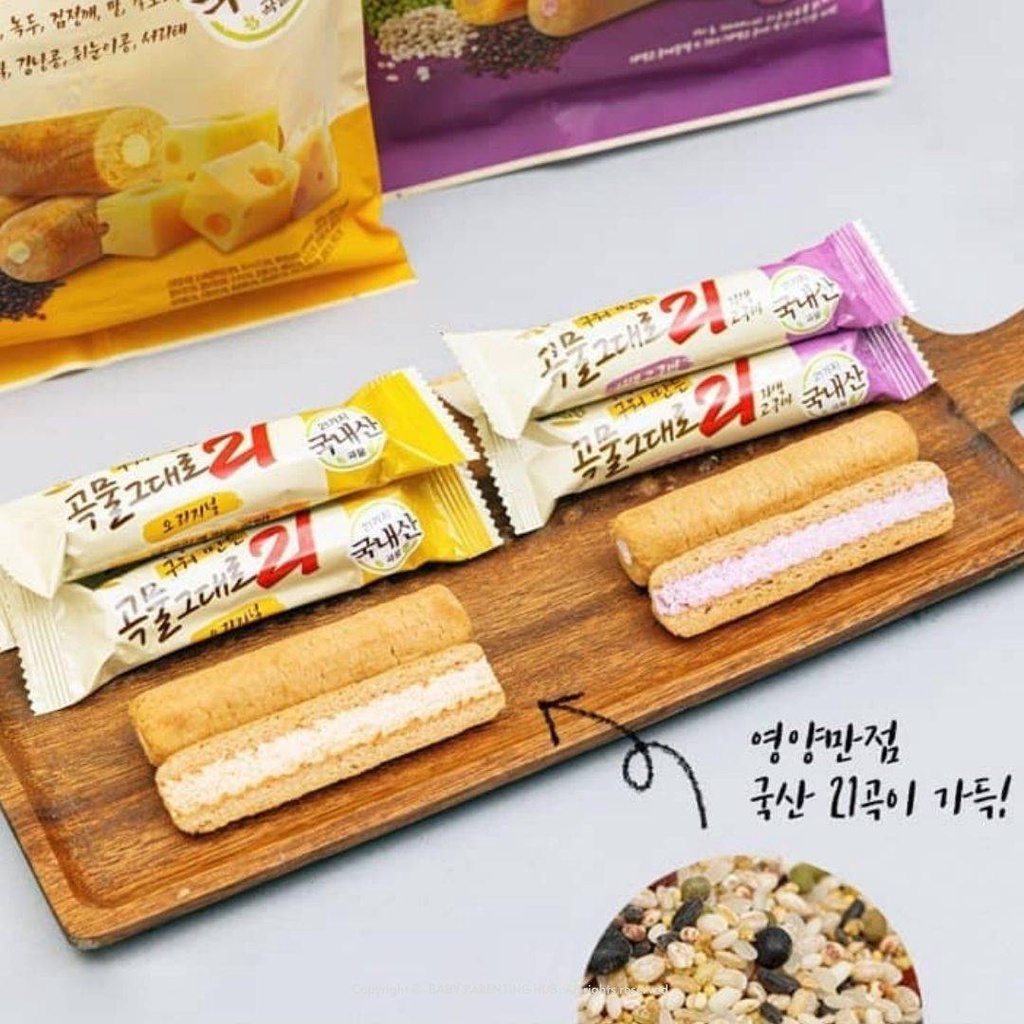 grain-crispy-roll-purple-sweet-ขนมเกาหลี-ทำจากธัญพืช-21ชนิด-สอดไส้มันม่วง-คริสปี้โรลเกาหลี-150g