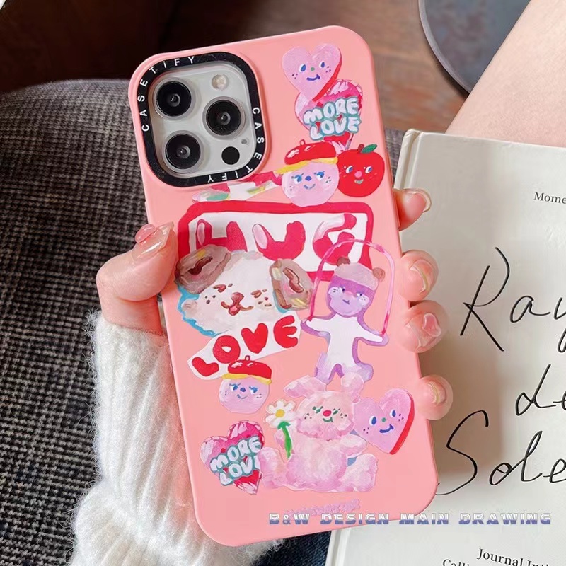 เคสโทรศัพท์ซิลิโคน-ผ้าสักหลาด-แบบนิ่ม-ลายภาพวาดสีน้ํามัน-รูปการ์ตูนสัตว์-kpop-กันกระแทก-สําหรับ-iphone-13-12-11-pro-max-ix-xs-max-xr-i7-8-plus