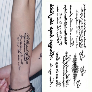 สติกเกอร์รอยสักชั่วคราว ลายตัวอักษรภาษาอังกฤษ แบบลอกออกได้