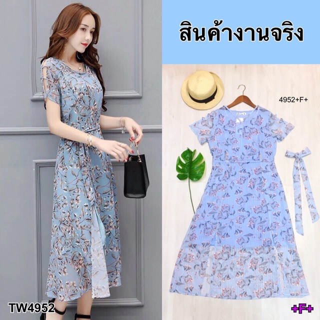 maxi-dress-ชีฟองพิมพ์ลายดอกสวยงาม