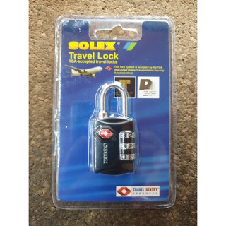 ภาพหน้าปกสินค้ากุญแจรหัส กุญแจล็อคกระเป๋าเดินทาง SOLEX ของแท้ มาตรฐาน TSA Travel Lock สีดำ ซึ่งคุณอาจชอบราคาและรีวิวของสินค้านี้