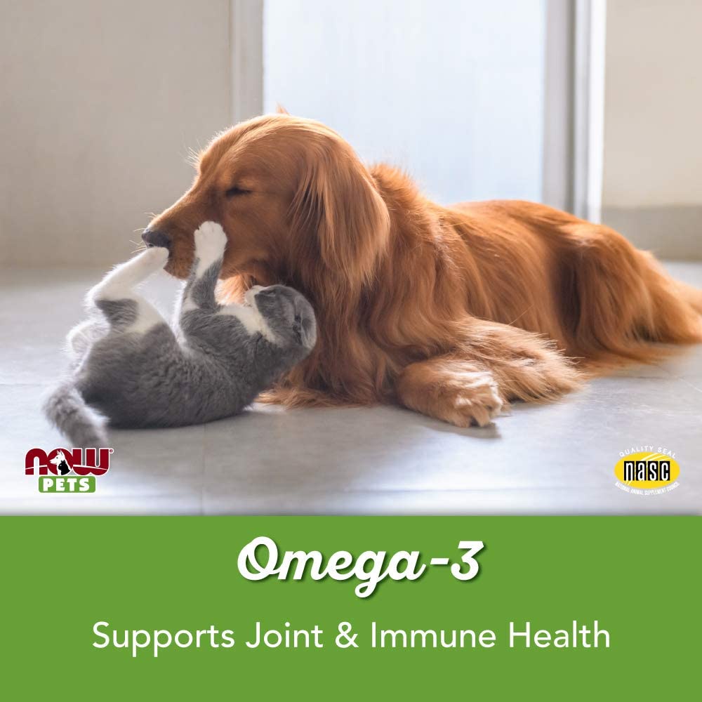พร้อมส่ง-now-pet-omega-3-สำหรับแมวและสุนัข-บำรุงสมองหัวใจและหลอดเลือด-เสริมการทำงานของข้อต่อ-แบบซอฟต์เจล-180-เม็ด