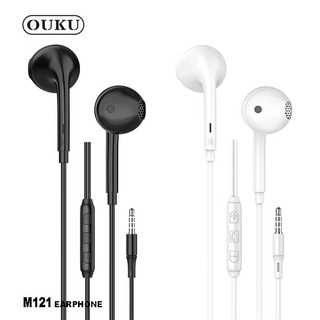 OUKU M121 เสียงดี หูฟังเพลง+คุยโทรศัพท์ FOR MUSIC&amp;CALL หูฟังรุ่นใหม่ล่าสุด ยาว1.2เมตร มีไมค์คุยโทรศัพท์ ได้ ของแท้