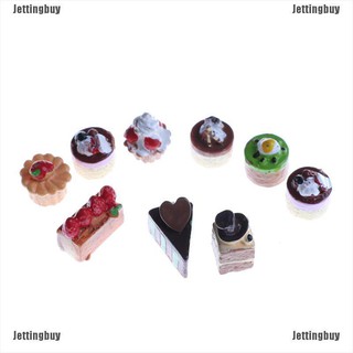 สินค้า [Jettingbuy] คัพเค้ก ช็อคโกแลต สตรอเบอร์รี่ อาหารจิ๋ว สําหรับบ้านตุ๊กตา 8 ชิ้น