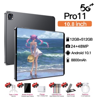 สินค้า 🔥ซื้อ 1 แถม 6🔥 รับประกัน 1 ปี❗️Tablet pro11 tablet 10.1hd calling 4g/5G แท็บเล็ตราคาถูก 12GB+512GB แท็บเล็ตนักเรียน