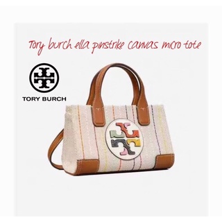 งานช็อป 💕 Tory burch ella multi stitch canvas micro tote