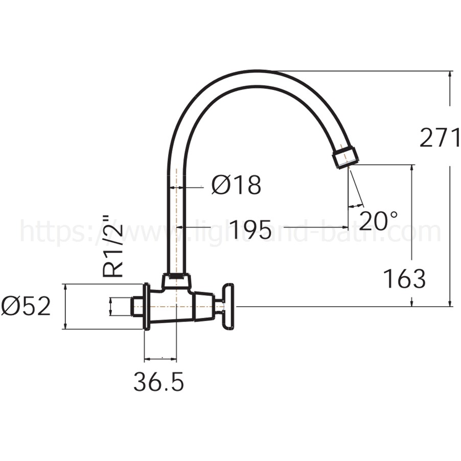 01-06-american-standard-ffast707-5t1500bt0-ก๊อกน้ำเย็นอ่างล้างจาน-แบบติดผนัง-รุ่น-winston-ffast707