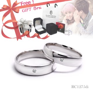 Finejewelthai-แหวนคู่ แหวนคู่เงิน แหวนเงิน แหวนเพชร แหวนแต่งงาน  Silver Diamond Ring-wedding-ring-Valentine Gift36