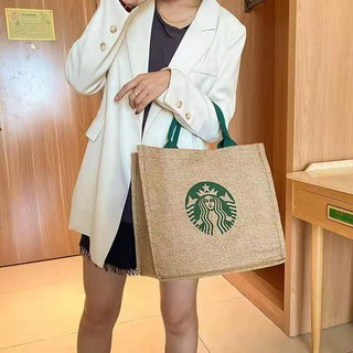 ภาพหน้าปกสินค้ากระเป๋าสตาร์บัคStarbucksย้อนยุคถุงผ้าลินินผ้าฝ้ายหยาบถุงผ้าลินินกันน้ำด้วยฟิล์มการคุ้มครองสิ่งแวดล้อมแฟชั่นที่เรียบง่าย ที่เกี่ยวข้อง