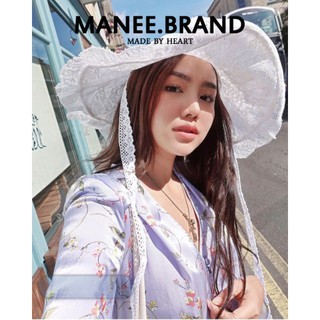 ภาพขนาดย่อของภาพหน้าปกสินค้าส่งจากไทย  ส่งไว หมวกใส่ไปทะเล สวยๆ งานลูกไม้ทั้งใบ จากร้าน manee.brand บน Shopee