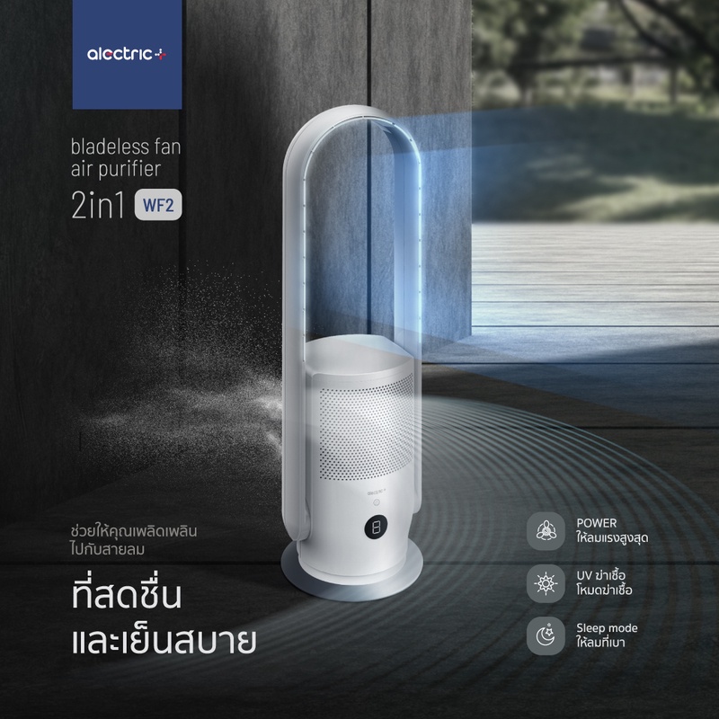 Alectric Plus bladeless fan air purifier 2in1 WF2 3