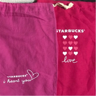 Set ถุงผ้า Starbucks สีชมพู 2 ใบ