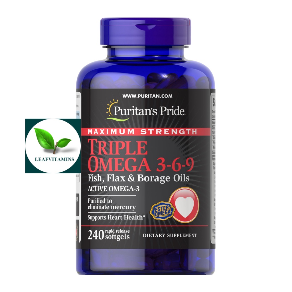 Puritan's Pride Maximum Strength Triple Omega 369 Fish, Flax & Borage