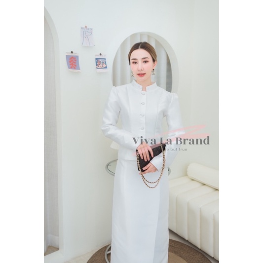 V87 ชุดไทยจิตรลดาผ้าไหมแท้ เนื้อเงางาม ทรงสวยดูแพง ใส่ได้ทุกโอกาส มุมมองที่ 2