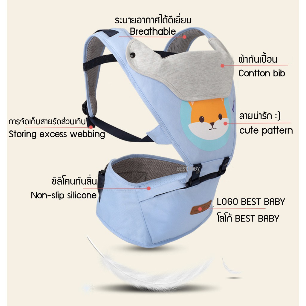 best-baby-เป้อุ้มเด็ก-baby-carriers-backpack-hipseat-4in1-สามารถนั่งและนอนได้-สะพายหน้าและสะพายหลังได้-แรกเกิด-3ปี