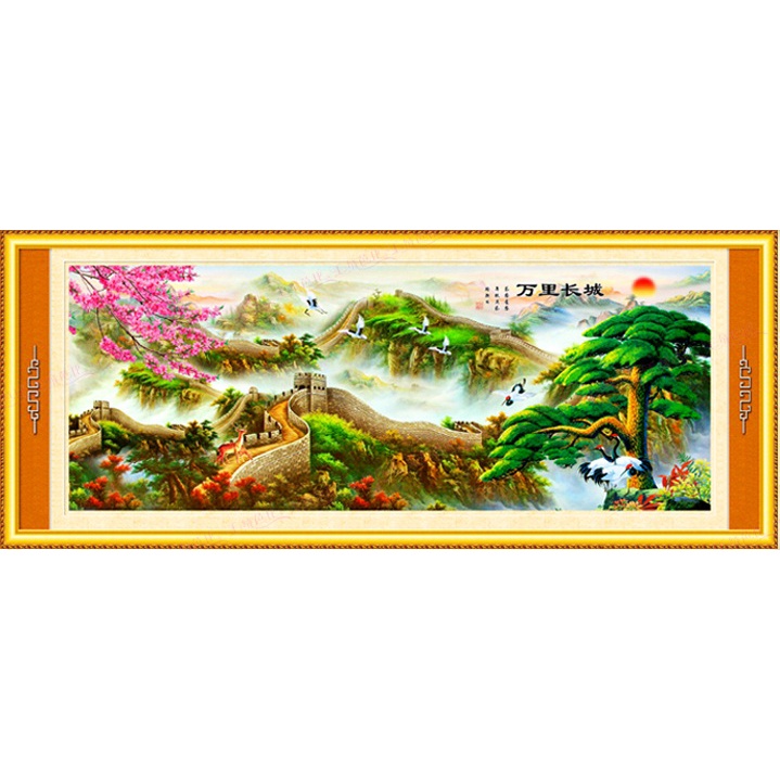 ชุดปักครอสติชพิมพ์ลาย-กำแพงเมืองจีน-วิว-ทิวทัศน์-ภูเขา-great-wall-lanscape-cross-stitch-kit