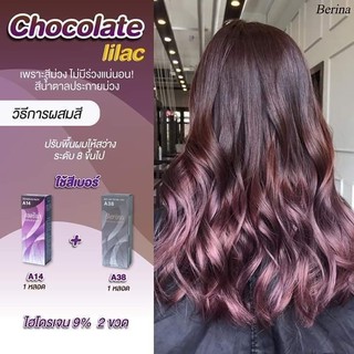 เบอริน่า เซตสี A14 + A38 สีย้อมผม สีผม ครีมย้อมผม เปลี่ยนสีผม Berina  A14 + A38 Chocolate Iliac Hair Color Cream