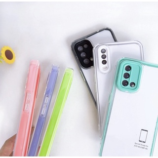 เคสใส ประกบ เคสออฟโป้ เคสประกบขอบสี Case Oppo A15 / A16 / A5s / A12 / A95 / A5 2020 / A9 2020 / A54 A53 เคสโทรศัพท์oppo