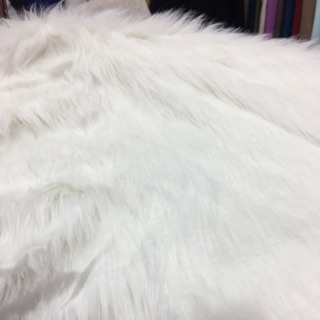 ผ้าขนยาว ขนกระต่ายสีขาว