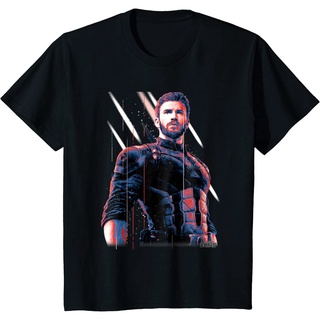 [100% Cotton] เสื้อยืด ผ้าฝ้าย พิมพ์ลายกราฟฟิค Infinity War Captain America Pose สําหรับผู้ชาย