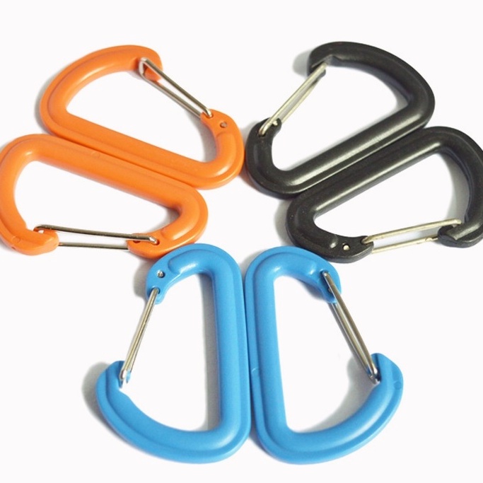 ภาพหน้าปกสินค้าคุณภาพ Outdoor D-shape Portable Safe Quickdraw Carabiner อุปกรณ์เสริมสำหรับการปีนเขา