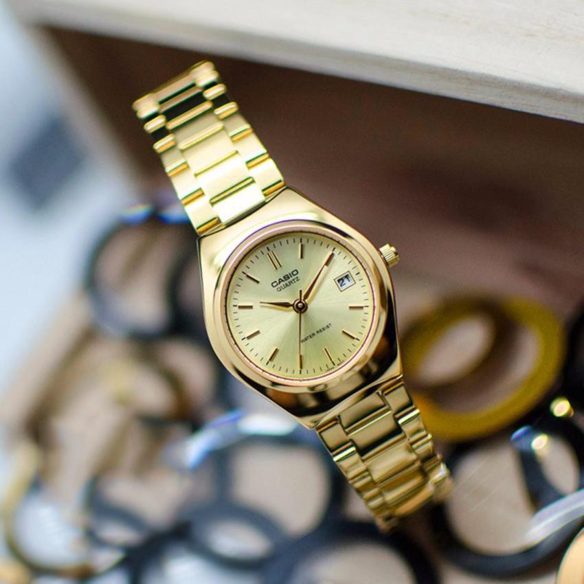 ภาพหน้าปกสินค้าCasio นาฬิกาข้อมือผู้หญิง สายสแตนเลส สีทอง รุ่น LTP-1170N-9A  - 100% ประกันศูนย์ CMG 1 ปี