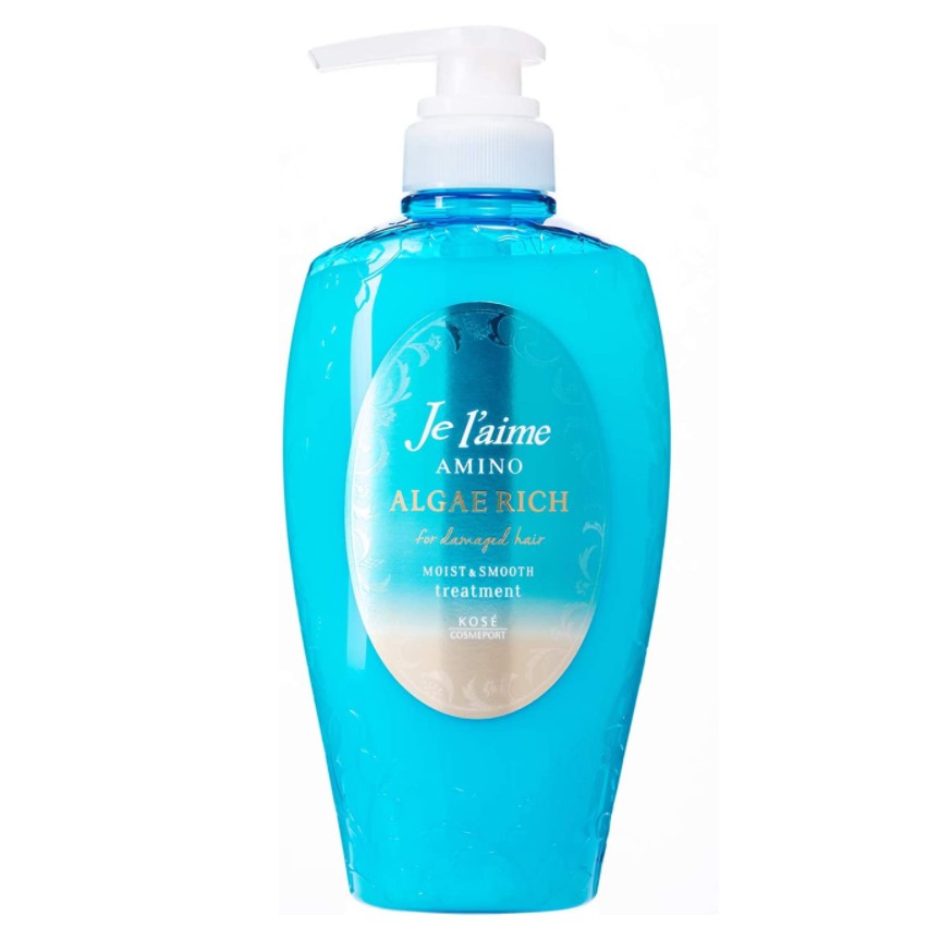 kose-cosmeport-je-laime-ทรีทเมนต์-เชอแลม-อะมิโน-แอลเจ-รีช-มอยส์-แอนด์-สมูท-สูตรเอสเซนส์สาหร่าย-สำหรับผมเสีย-ชุดละ-2-ขวด
