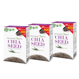 Body Shape Organic Chia Seed เมล็ดเจีย อาหารเสริมลดน้ำหนัก 400 กรัม 3 กล่อง