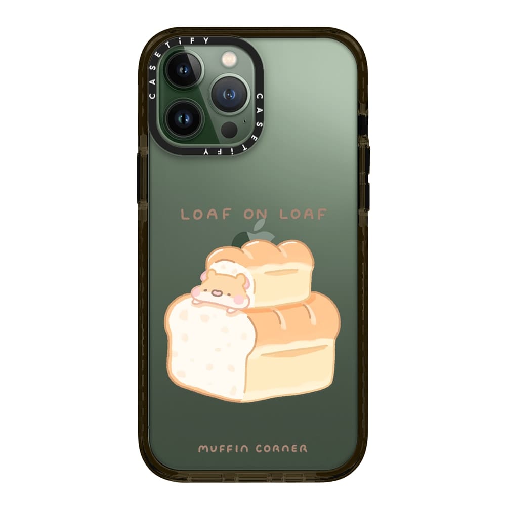 casetify-loaf-on-loaf-by-muffin-corner-13-pro-max-impact-case-coler-clear-black-13pmสินค้าพร้อมส่ง