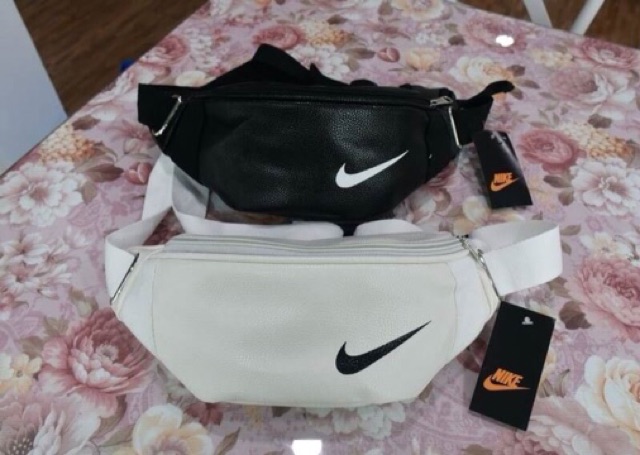 brand-nike-กระเป๋าคาดอก-คาดเอว-สะพายข้าง-วัสดุหนัง-pu-สีขาว