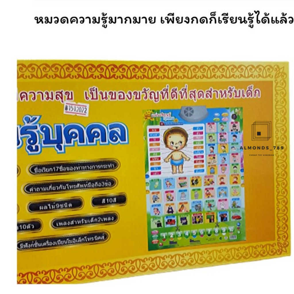 ของเล่นเด็ก-กระดานเรียนรู้-แผ่นเสริมทักษะ-แผ่นการเรียนรู้บุคคล-มีเสียง-พูดได้-qt0223