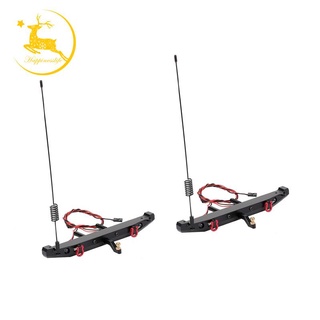 2X Metal Rear Bumper with LED Light Antenna Tail Hook for 1:10 RC Crawler Car TRAXXAS TRX4 Axial SCX10 90046