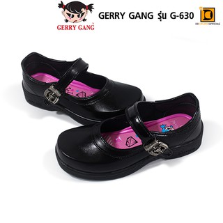 GERRY GANG รองเท้านักเรียนหนังดำ เข็มขัดล็อครูปเพชร หมุนได้แบบเปลี่ยนสี Gerry Gang รุ่น G-6306-G-6307 เป้นรุ่นใหม่ล่าสุด