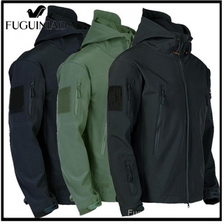 Fuguiniao สวมใส่กันน้ำฤดูหนาวแจ็คเก็ตชายกลางแจ้งเสื้อยุทธวิธีเสื้อแจ็คเก็ตทหารนิ่ม