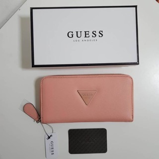 แท้💯% Guess leather wallet กระเป๋าสตางค์ใบยาวรุ่นซิปรอบ