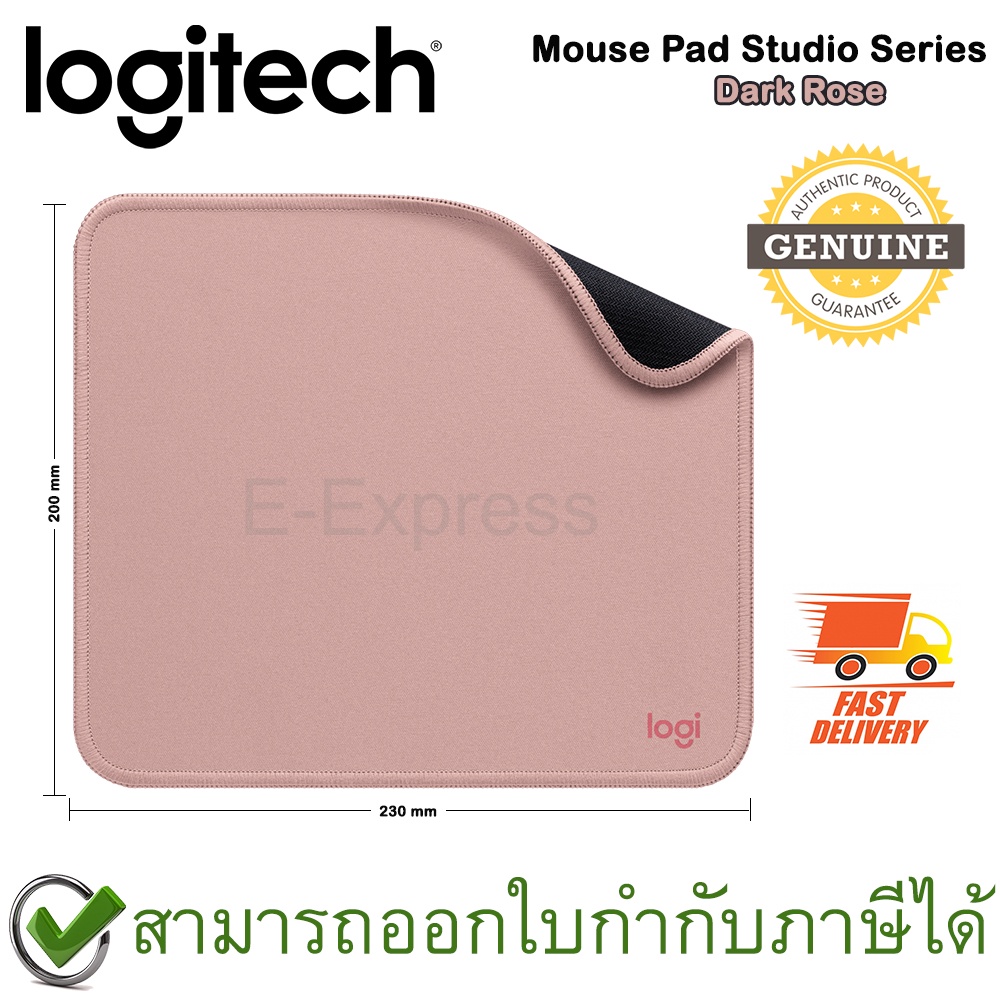 logitech-mouse-pad-studio-series-แผ่นรองเมาส์-สีชมพู-ของแท้-dark-rose