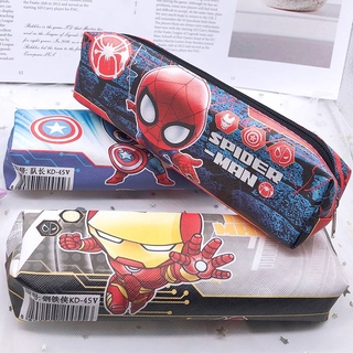 ภาพหน้าปกสินค้ากล่องดินสอ แบบมีซิป ลายการ์ตูนฮีโร่ ความจุขนาดใหญ่ Creative Zipper Pencil Case Canvas Large Pen Box Kawaii Pencil Bag For Student Boy Girl Cute School Stationery Supplies Superhero Spiderman Captain America iron Man kids gift ซึ่งคุณอาจชอบราคาและรีวิวของสินค้านี้