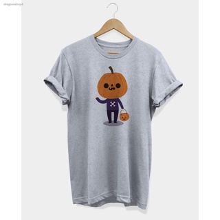เสื้อยืดผ้าฝ้ายพิมพ์ลาย จัดส่งจากกรุงเทพฯ ส่งตรงจุดเสื้อยืดฮาโลวีน Halloween Pumkin Head