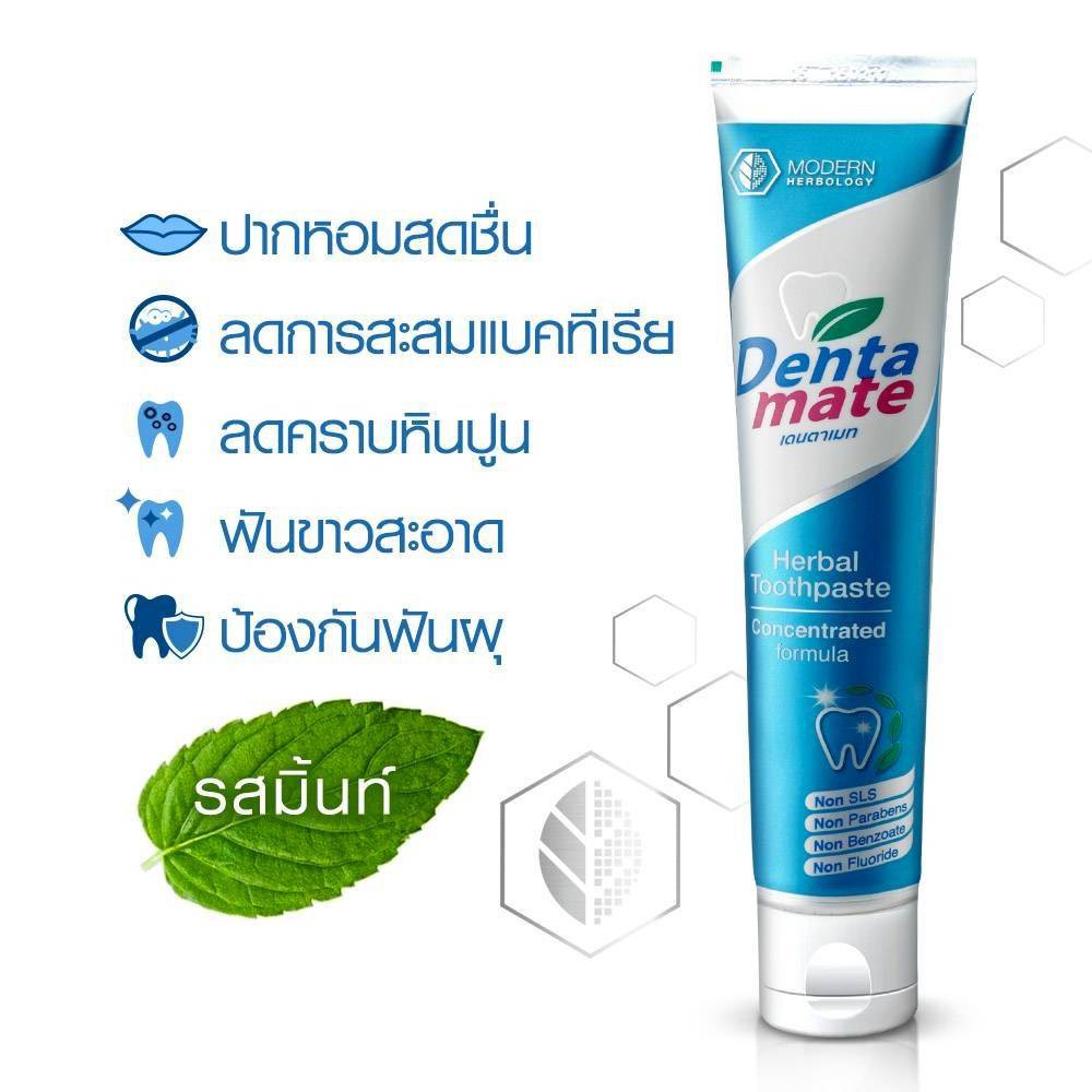 เดนตาเมท-ยาสีฟันสมุนไพร-สูตรเข้มข้น-dentamate-herbal-toothpaste