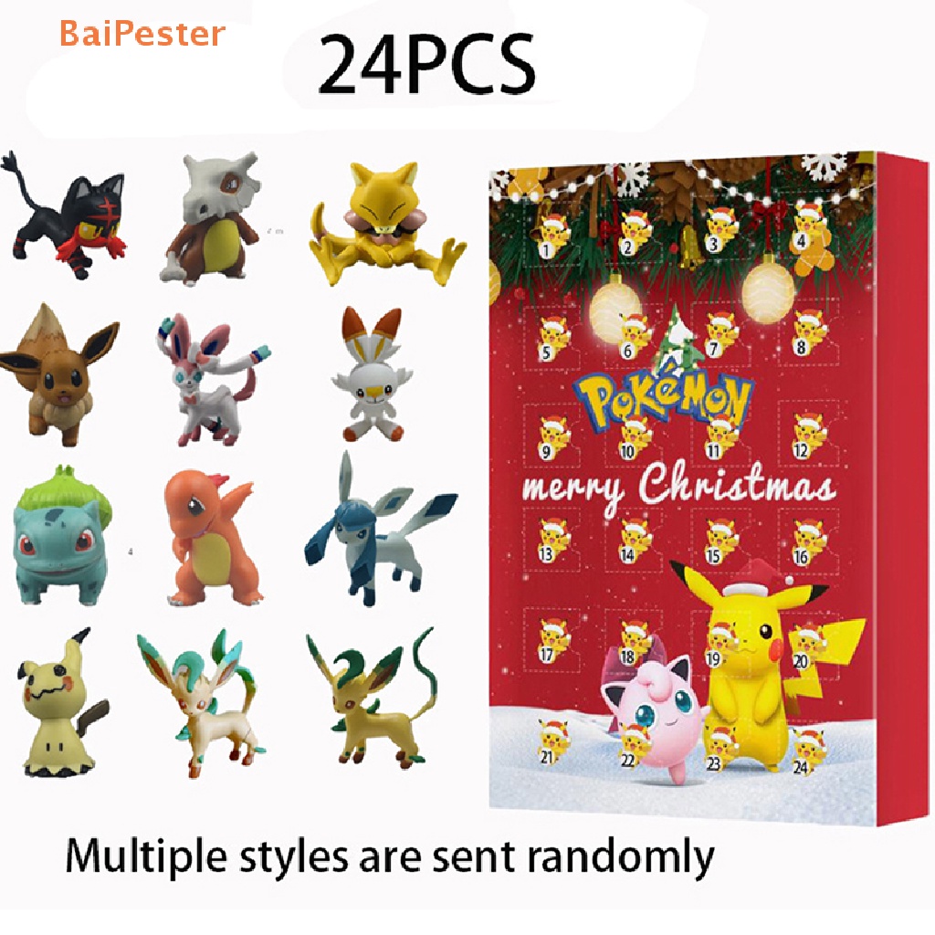baipester-24-pcs-pokemon-christmas-2022-advent-calendar-box-figure-toys-pikachu-anime-character-blind-box-children-toy-pokemon-gifts-box