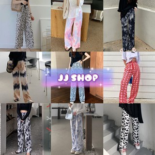 สินค้า JJ Shop💓พร้อมส่ง กางเกงเอวสูงขายาวทรงหลวม แฟนชั่นสีพาสเทล​ \"A-KU\"  01