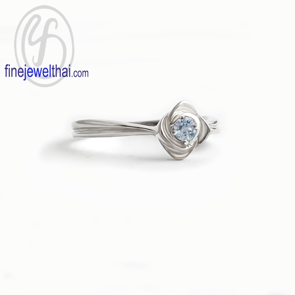 finejewelthai-แหวนอะความารีน-แหวนพลอย-แหวนเงินแท้-พลอยประจำเดือนเกิด-aquamarine-silver-ring-birthstone-r1375aq