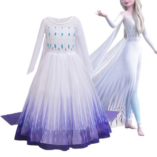 แช่แข็ง Elsa 2 ชุดเจ้าหญิงใหม่แต่งตัวฮาโลวีนเสื้อผ้าคอสเพลย์เด็กแสดงชุดชุด