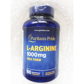Puritan L-Arginine 1000 mg 100 แคปซูล แอล-อาร์จินีน เสริมสร้างกล้ามเนื้อ บำรุงหลอดเลือดให้แข็งแรง
