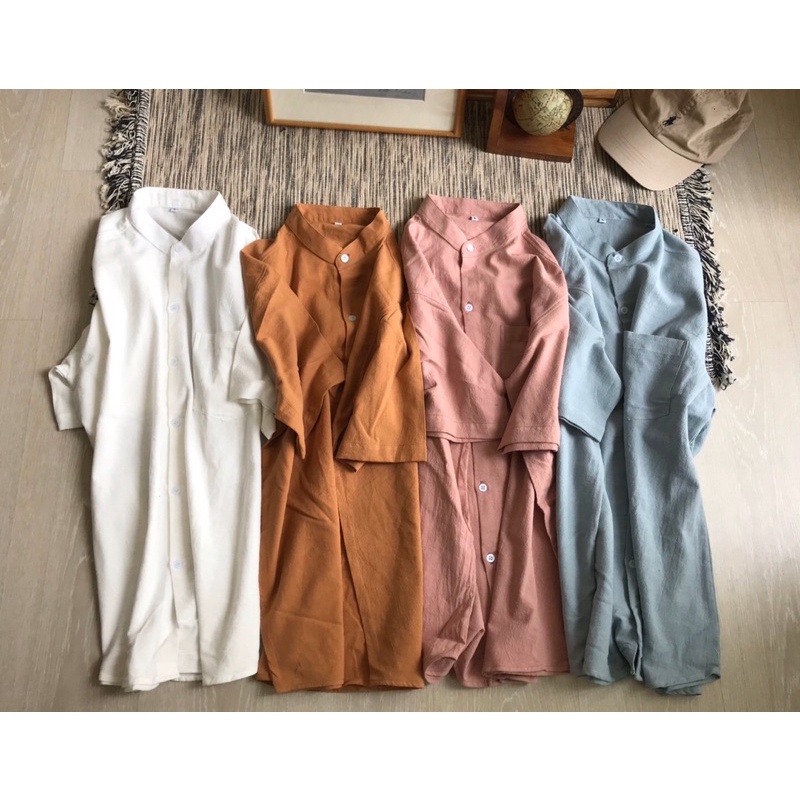 ภาพสินค้าK.shirtitem - Cotton Linen - คอจีนแขนสั้น จากร้าน k.shirtitem บน Shopee ภาพที่ 1