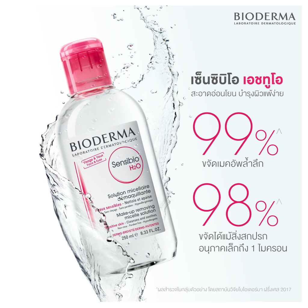 ฉลากไทย-ไม่ต้องเสี่ยงของปลอม-bioderma-sensibio-100ml-500ml-สีชมพู