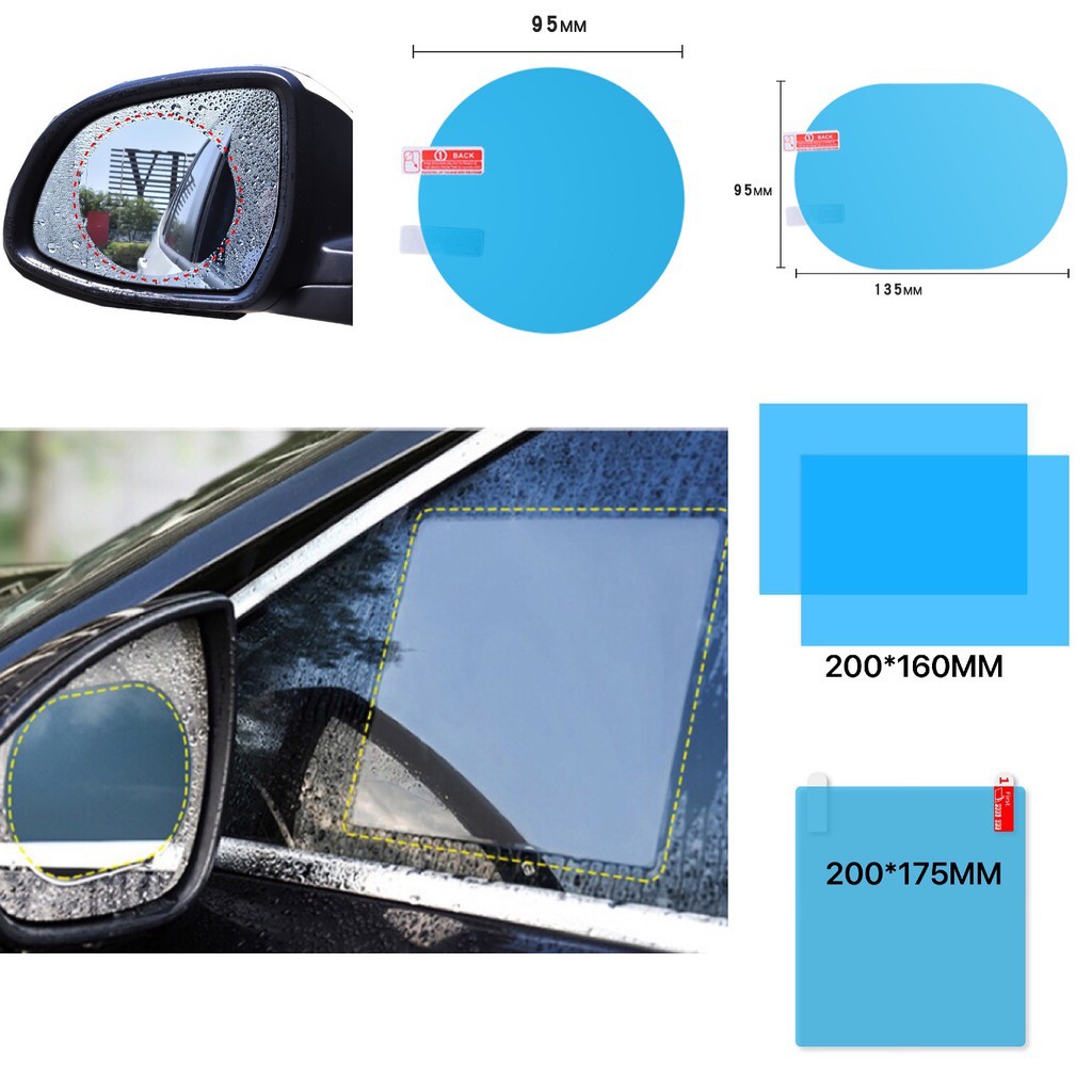 ภาพหน้าปกสินค้า1 คู่  ฟิล์มกันฝนกันน้ำและกันฝ้ากระจกมองหลังฟิล์มกระจกรถยนต์ใช้สำหรับติดตั้งกระจกมองหลังและหน้าต่างสองบาน
