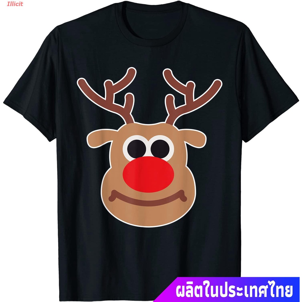 เสื้อยืดแขนสั้น-reindeer-face-shirt-matching-family-christmas-deer-t-shirt-popular-t-shirts